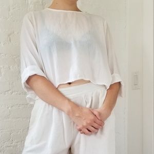 PRAIRIE UNDERGROUND White Cotton Summer Blouse